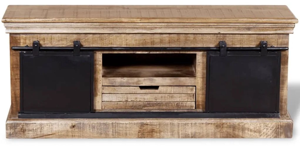 Móvel TV 2 portas deslizantes, mangueira maciça, 110x30x45 cm