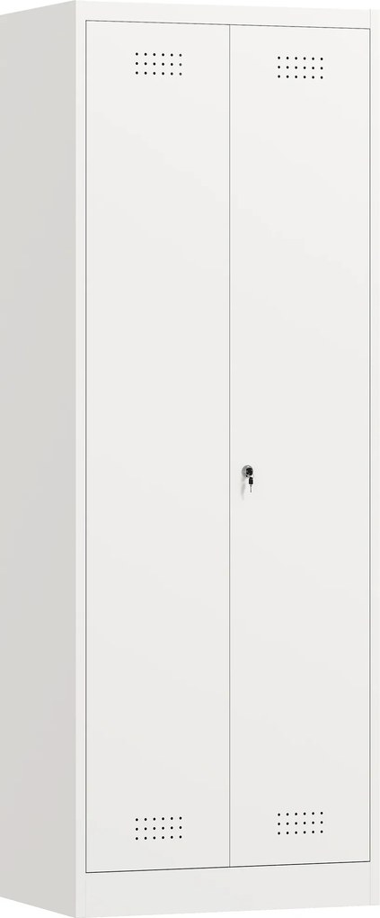 HOMCOM Armário Porta-ferramentas em Aço com Fechadura, Portas e Prateleiras Reguláveis, Capacidade 80 kg, Creme | Aosom Portugal