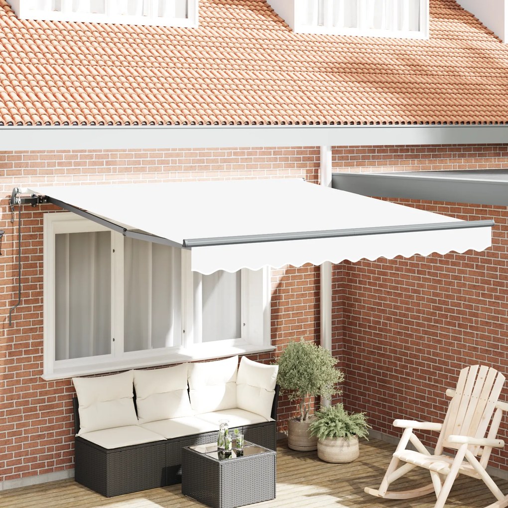 Toldo Retrátil Automático vidaXL Branco 300x250 cm