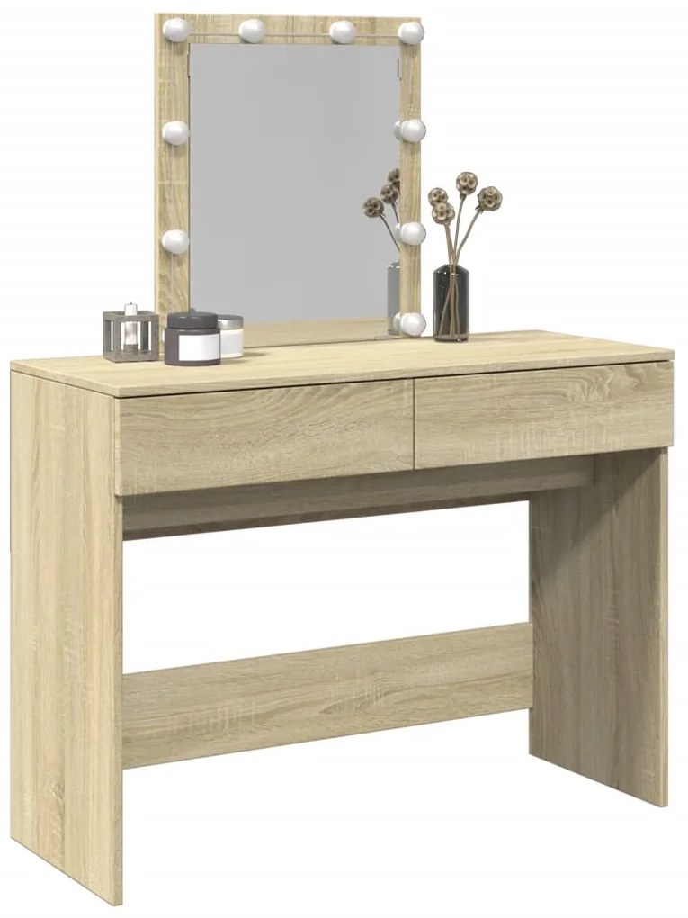 Toucador com LEDs 100x40x130 cm carvalho sonoma