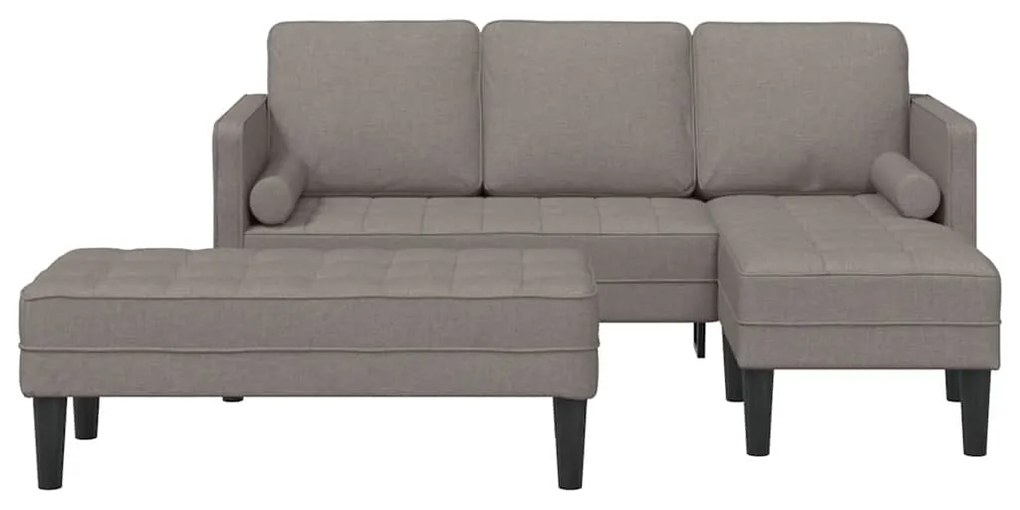 Conjunto de Sofás de 2 Peças com Almofadas em Tecido Taupe