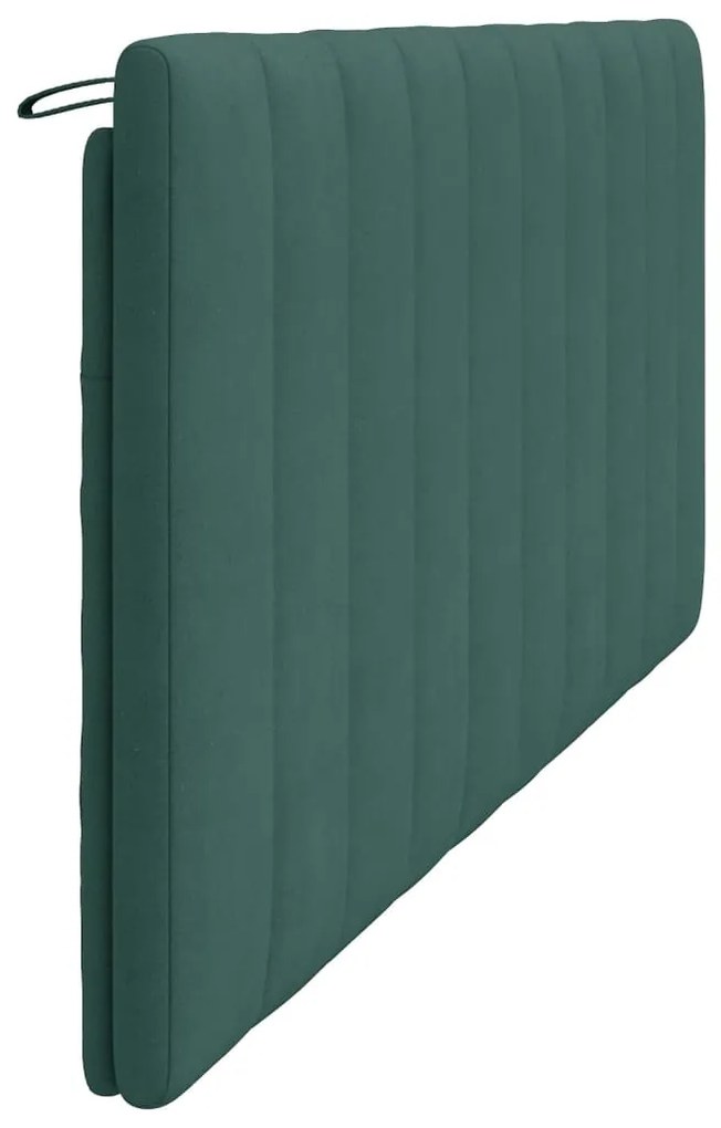 Almofadão de cabeceira 200 cm veludo verde-escuro