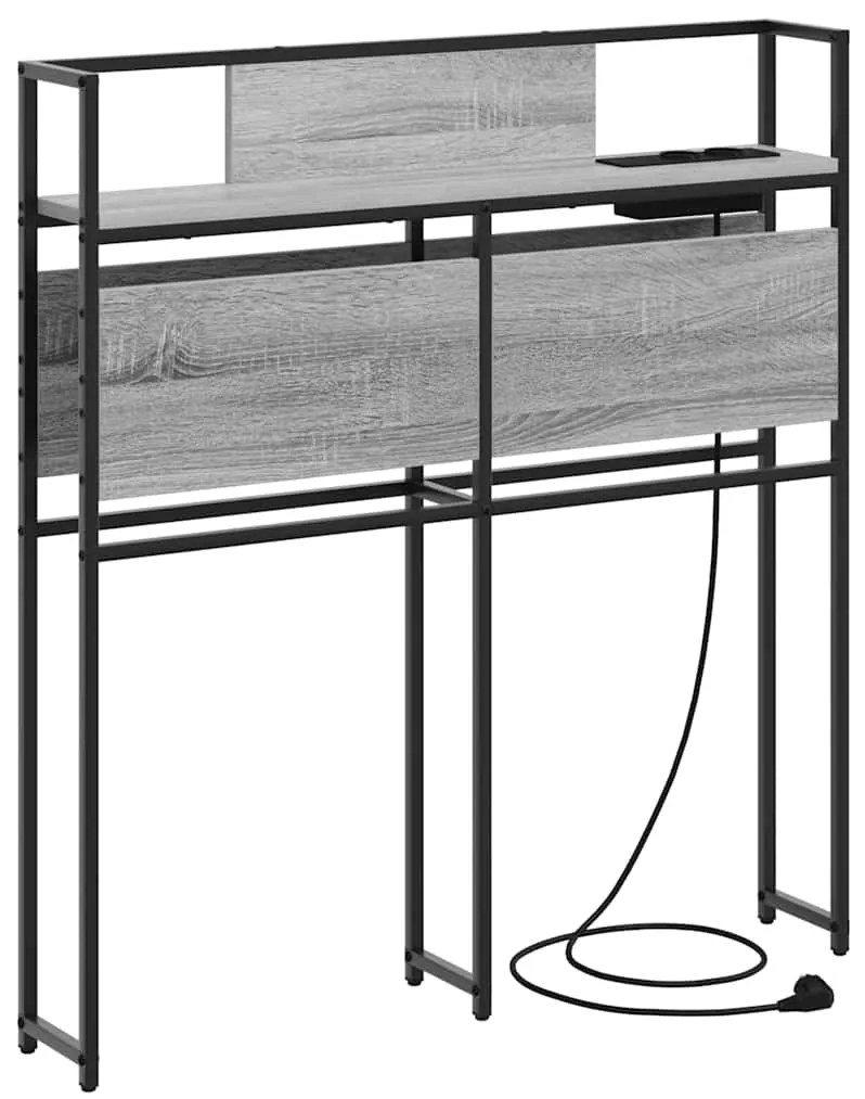 Cabeceira de armazenamento com cabeceira Sonoma cinzento 90 cm