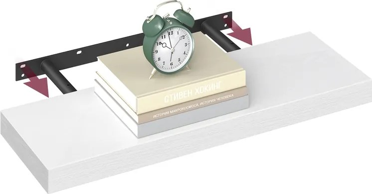 Prateleira de parede suspensa 20 x 60 x 3,8 cm em branco