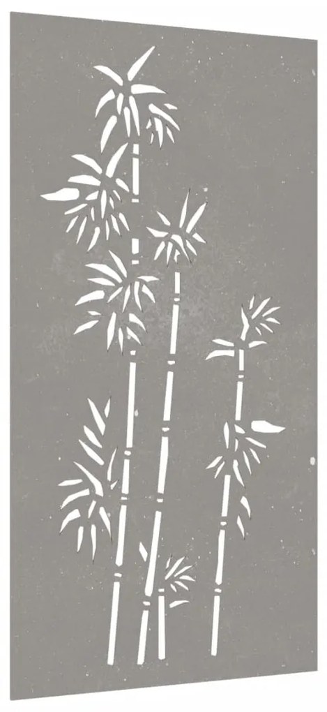 Decoração p/ muro de jardim 105x55 cm aço corten design bambu