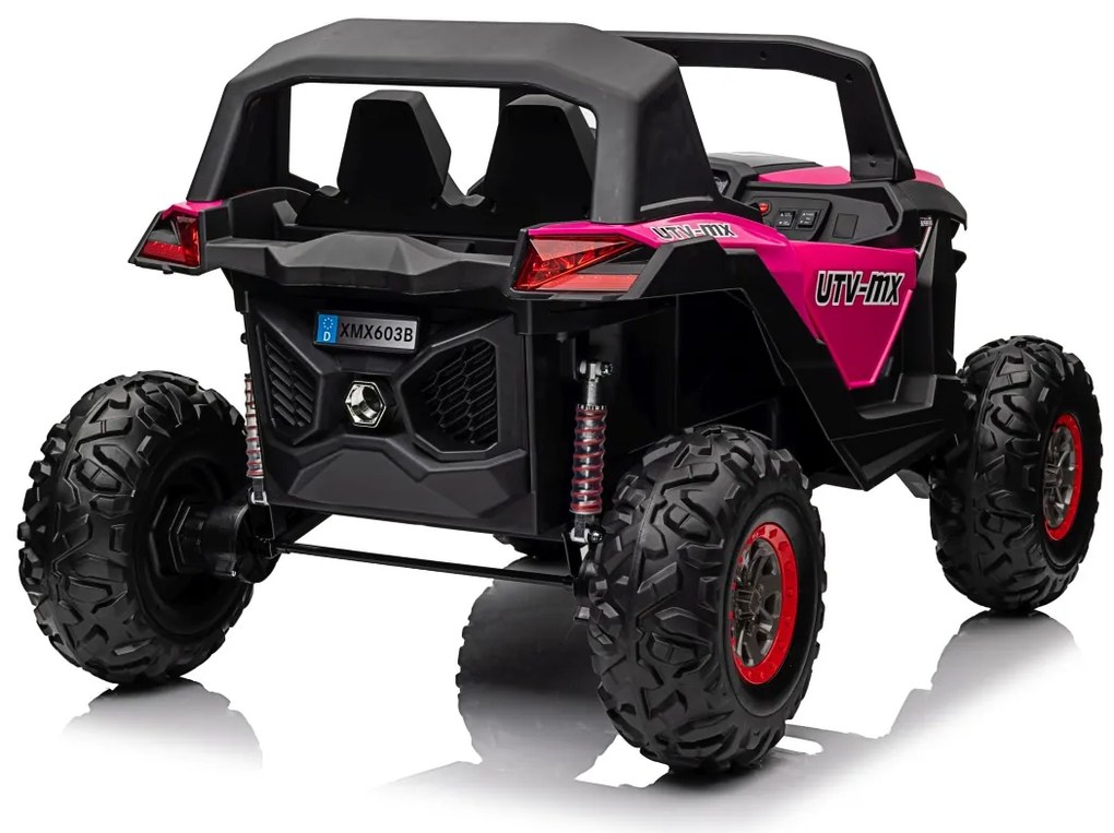 Carro elétrico para Crianças 24V 2 Lugares 4x4 Buggy UTV-MX 2000N Rodas de EVA, Assento de couro Rosa