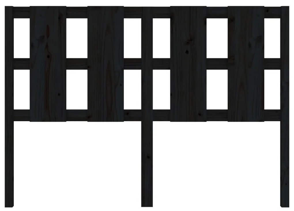 Cabeceira de cama 125,5x4x100 cm pinho maciço preto