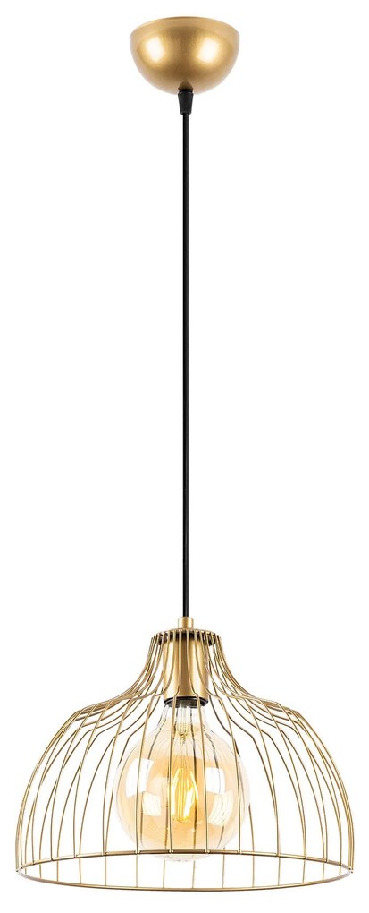 Candeeiro Chandelier Kozan – Ouro Brilhante – 28 x 28 x 126 cm