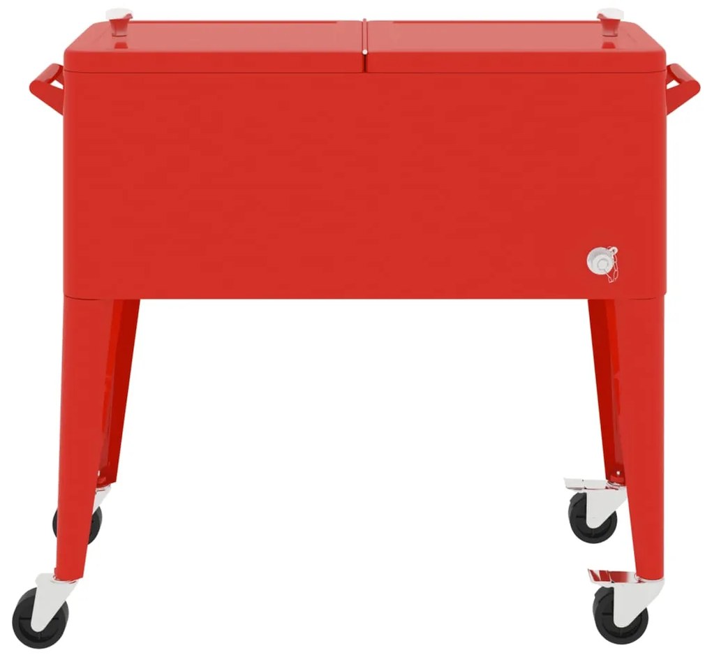 Carrinho refrigerador com rodas 92x43x89 cm vermelho