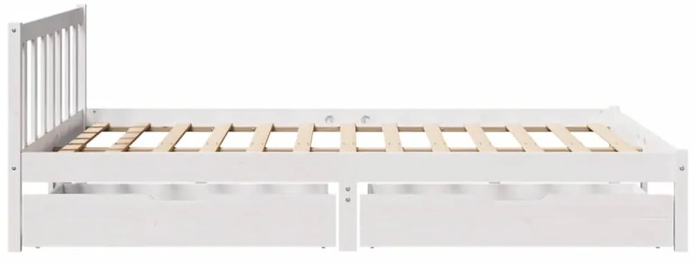 Cama sem colchão 120x190 cm madeira de pinho maciça branco