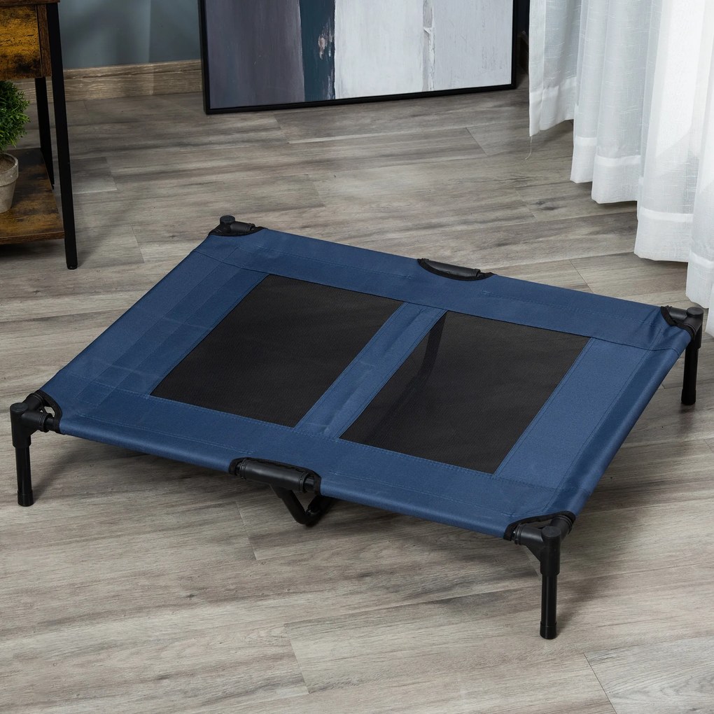 Cama Elevada para Animais, 92 x 76 x 18 cm, Tecido Microperfurado