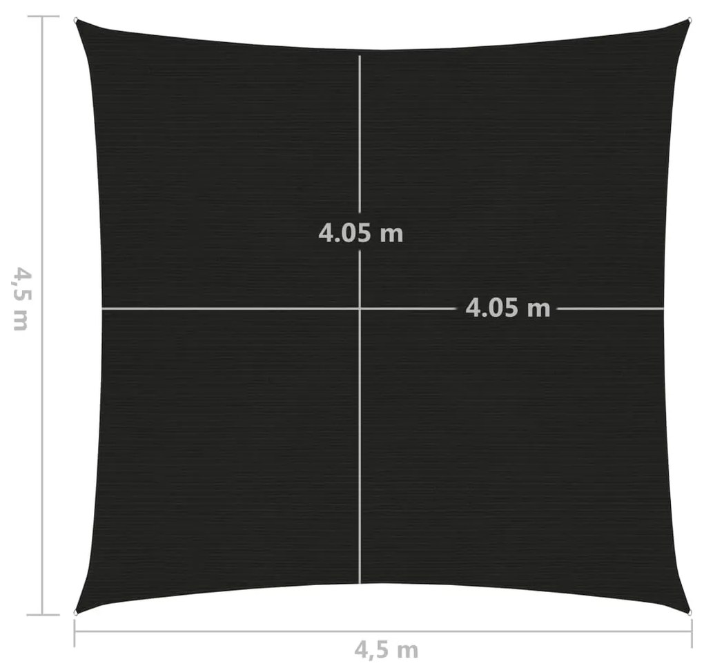 Para-sol estilo vela 160 g/m² 4,5x4,5 m PEAD preto