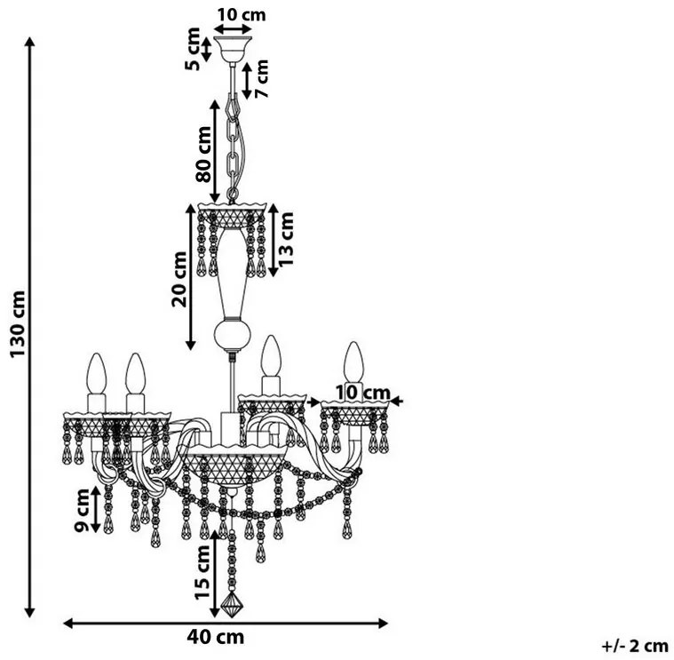 Lustre preto KALANG Beliani