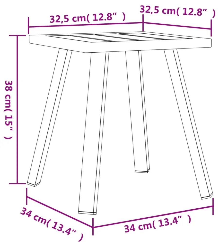 Mesa de jardim 34x34x38 cm aço antracite