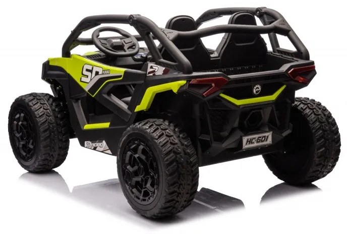 Carro elétrico infantil DRACO 24V 2 Lugares 4x4, Rodas Borracha VERDE