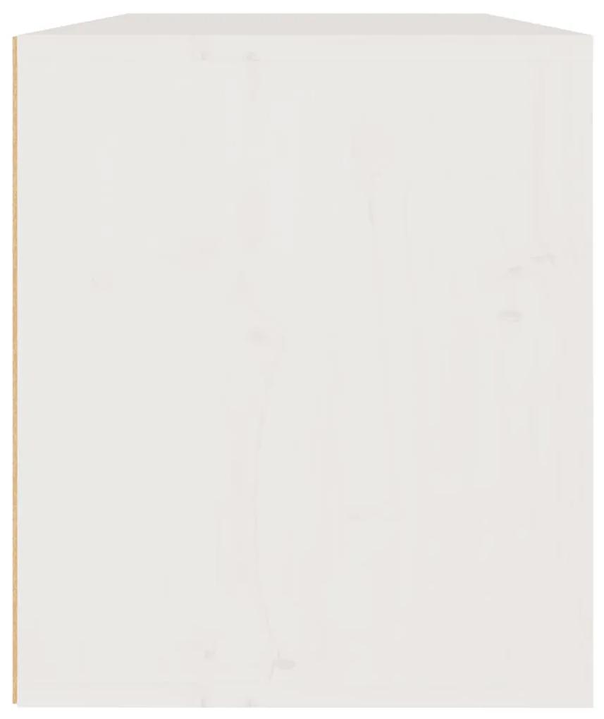 Armário de parede 60x30x35 cm madeira de pinho maciça branco