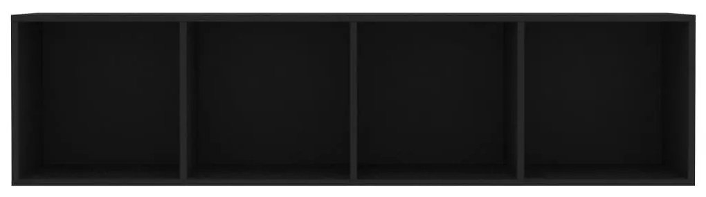 Estante/móvel de TV 143x30x36 cm contraplacado preto