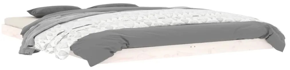 Estrutura de cama king size 150x200 cm pinho maciço branco