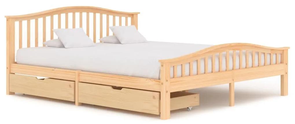 Estrutura de cama com 2 gavetas 180x200 cm pinho maciço