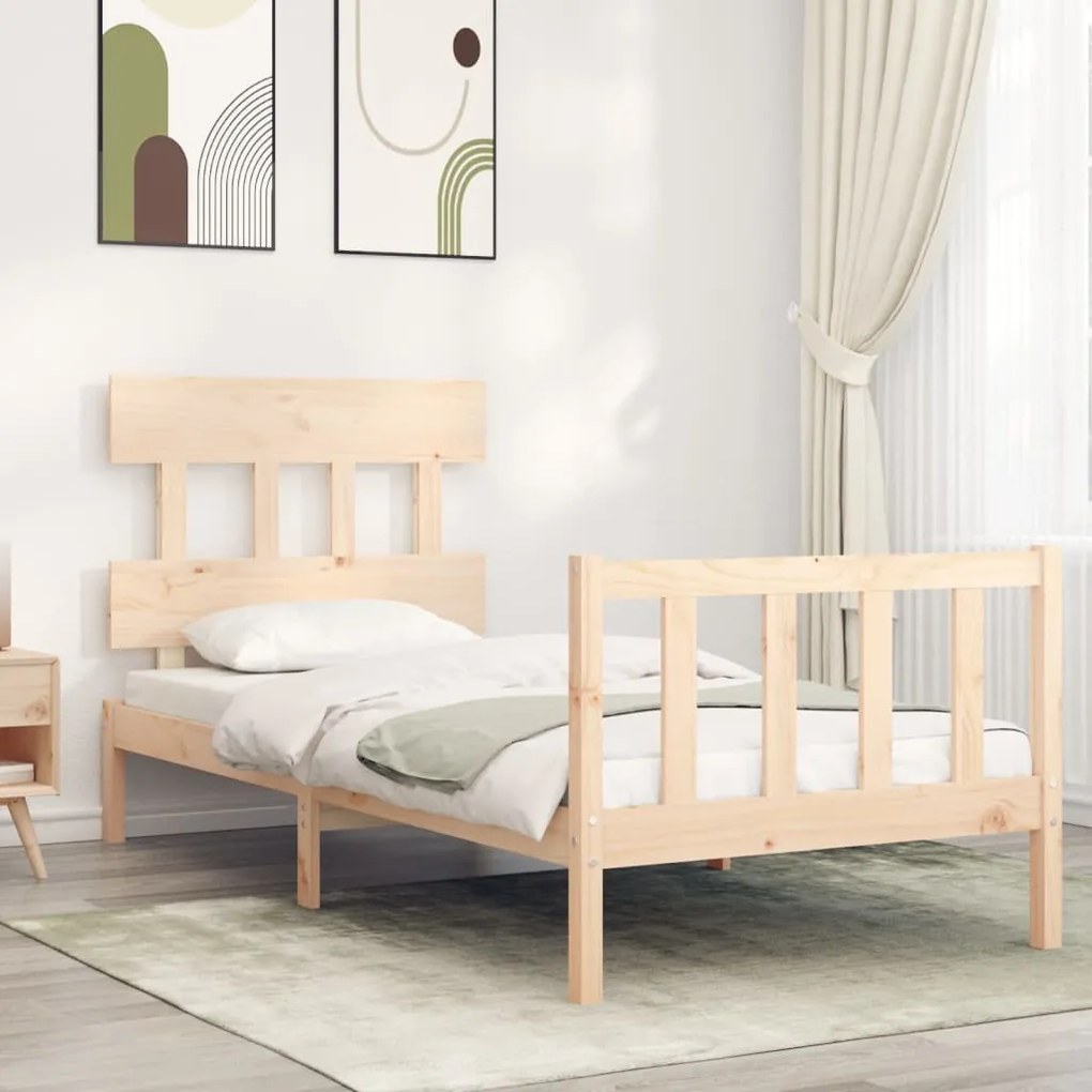 vidaXL Cama sem colchão 90x200 cm madeira de pinho maciça