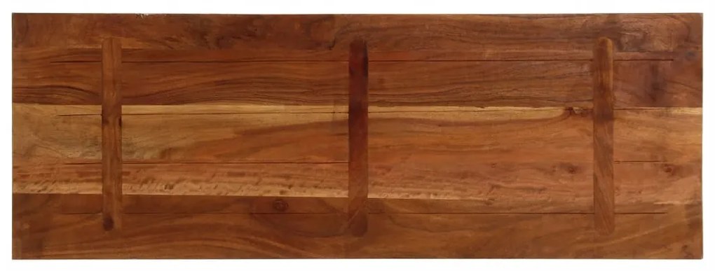 Tampo de mesa retangular 140x50x2,5cm madeira recuperada maciça