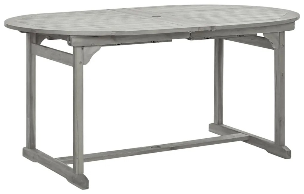 Mesa de jantar p/ jardim (160-240)x100x75 cm acácia maciça