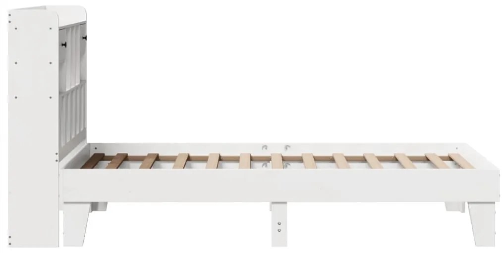 Cama sem colchão 100x200 cm madeira de pinho maciça branco