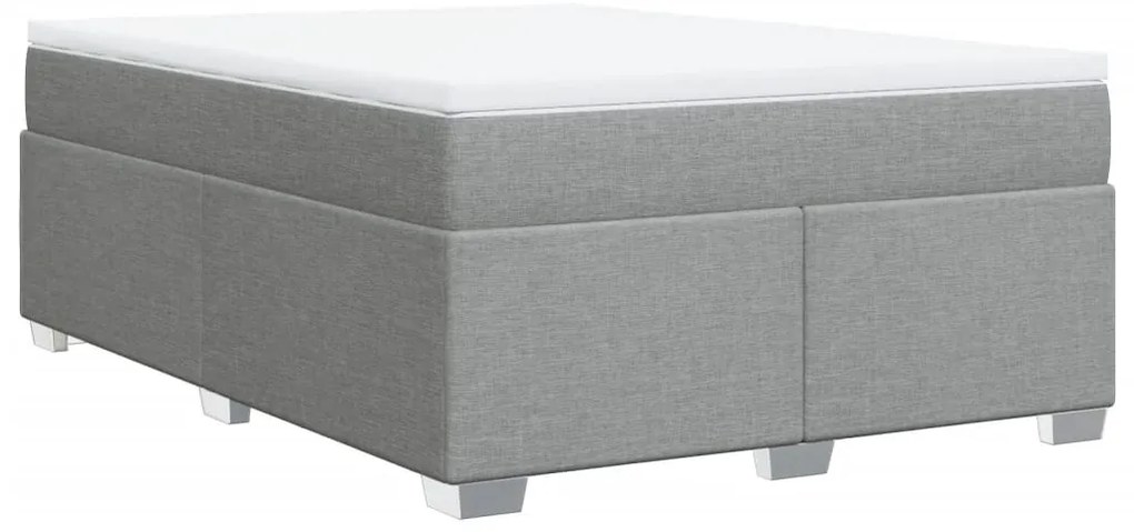 Cama com molas/colchão 140x190 cm tecido cinzento-claro