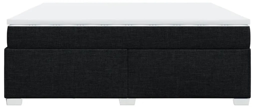 Cama com molas/colchão 200x200 cm tecido preto