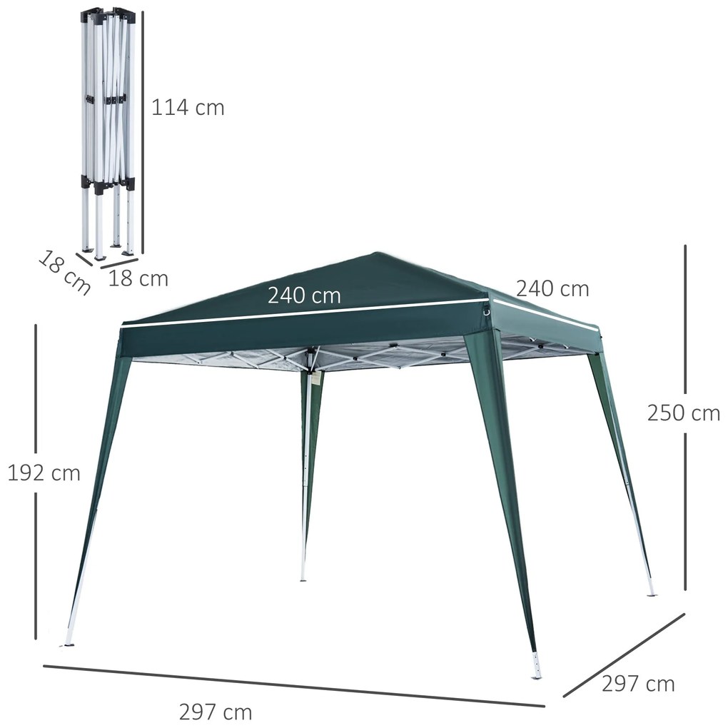 Tenda Dobrável Pop-Up para Jardim 3x3m - Para Campismo, Festas e Event