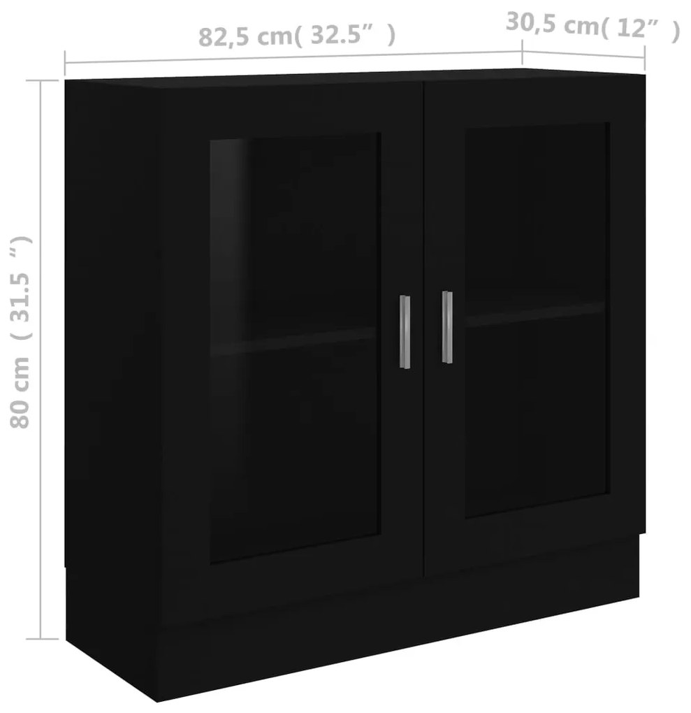 Vitrine Real de 80cm - Preto - Design Moderno