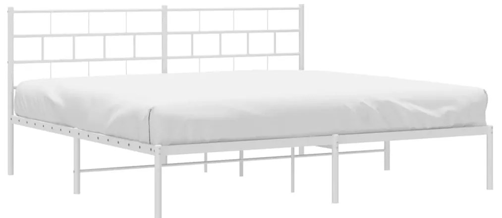 Estrutura de cama com cabeceira 183x213 cm metal branco