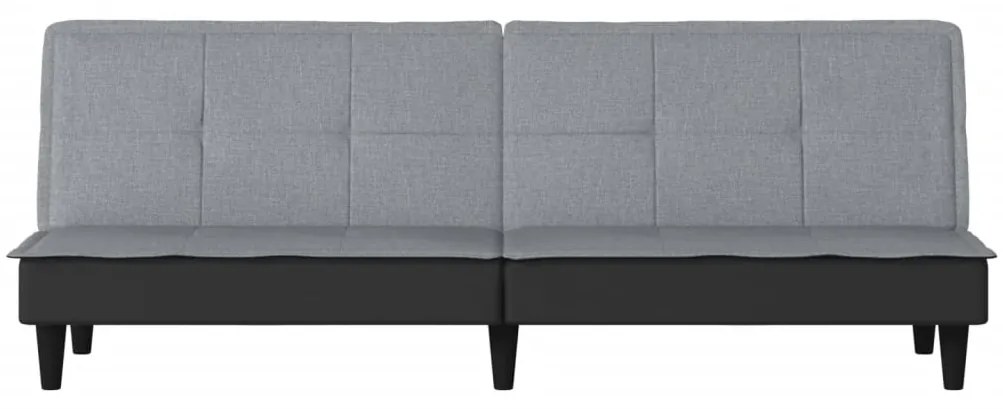 Sofá-cama tecido cinzento-claro