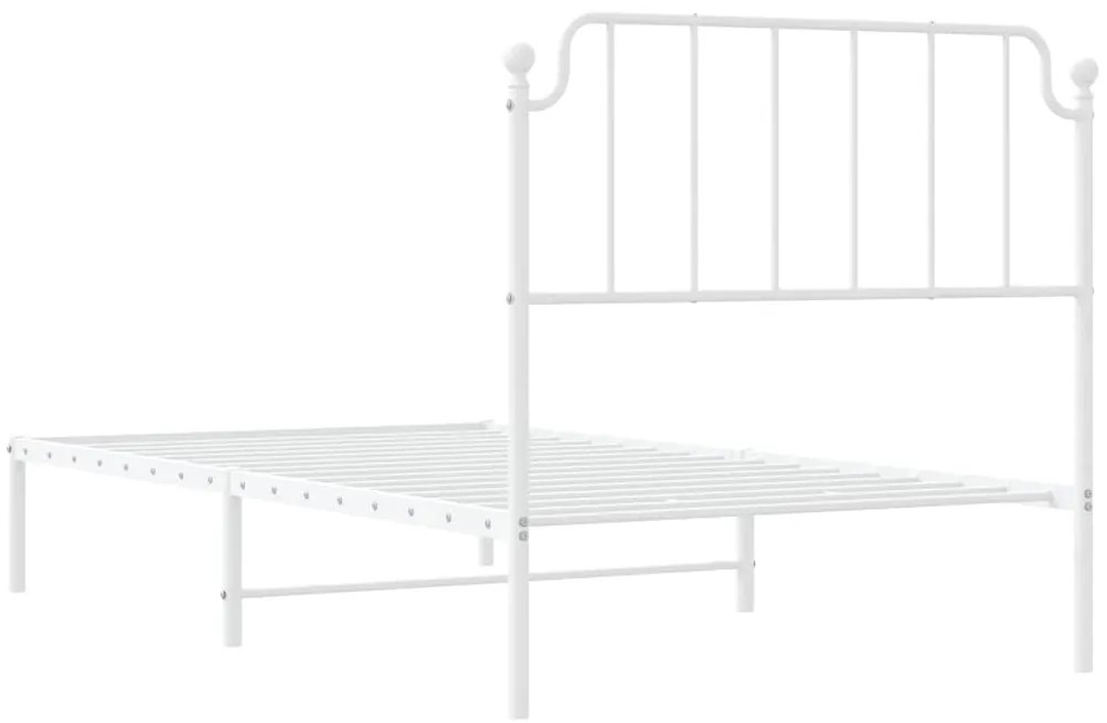Estrutura de cama com cabeceira 100x200 cm metal branco