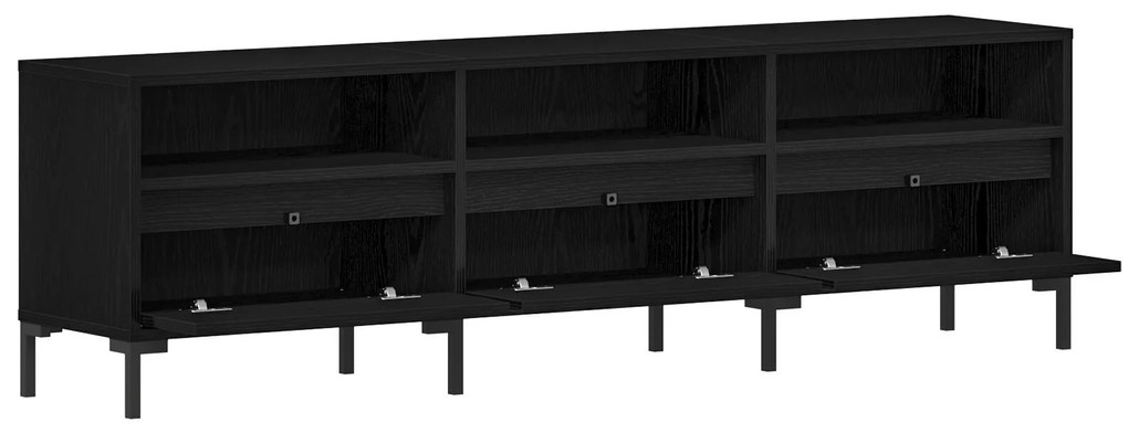 Estante para TV vidaXL Madeira Negra 150x30x44,5 cm Madeira Revestida
