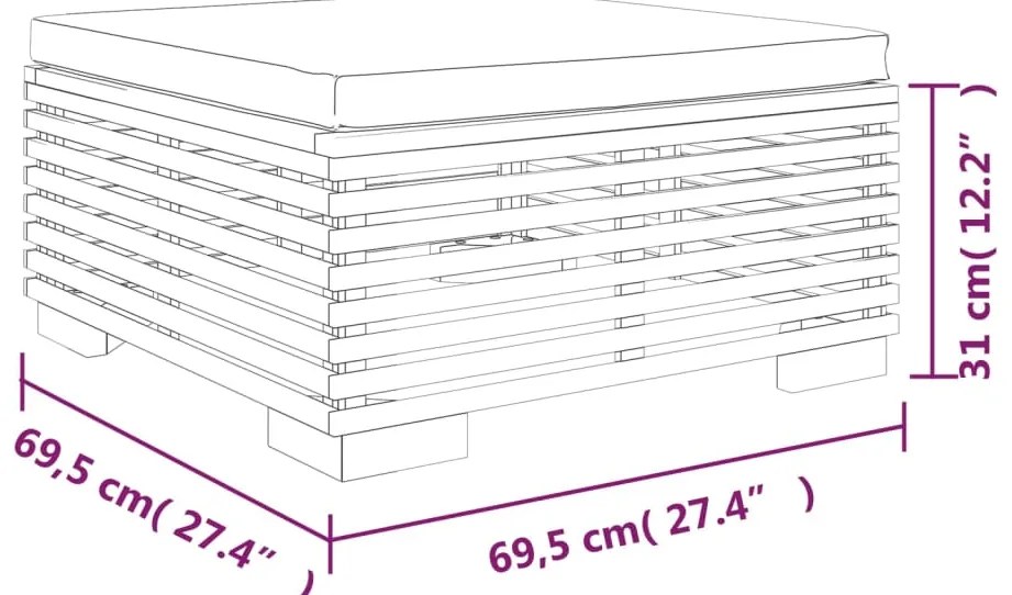 4 pcs conjunto lounge jardim c/ almofadões madeira teca maciça