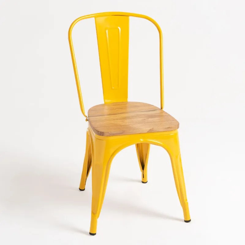 Cadeira Torix Madeira Natural - Amarelo