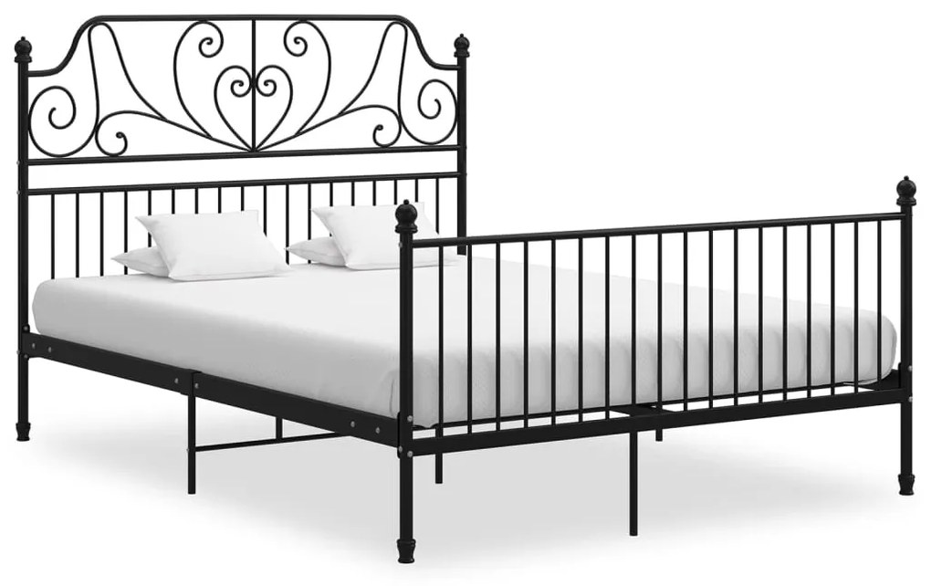 vidaXL Estrutura de cama 140x200 cm metal preto