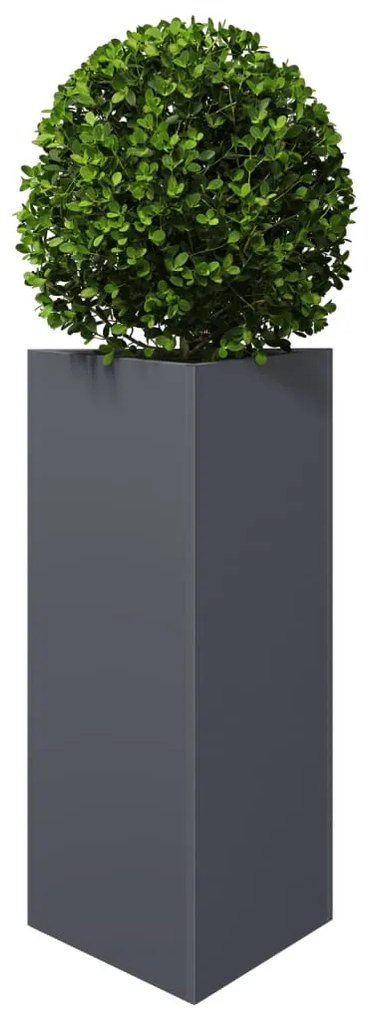 Vaso/floreira jardim triangular 2pcs 40x34,5x70cm aço antracite