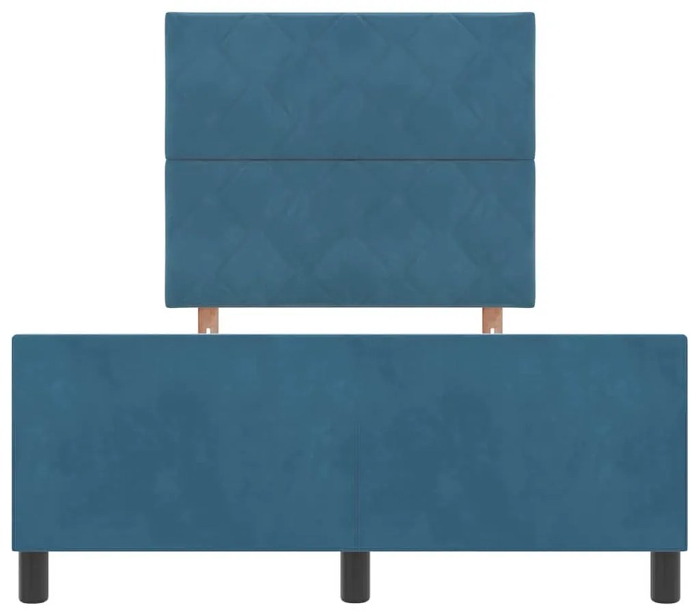 Cama vidaXL Azul Escuro 120x200 cm Veludo