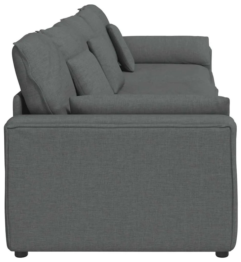 Sofá modular com almofadas cinzento-escuro
