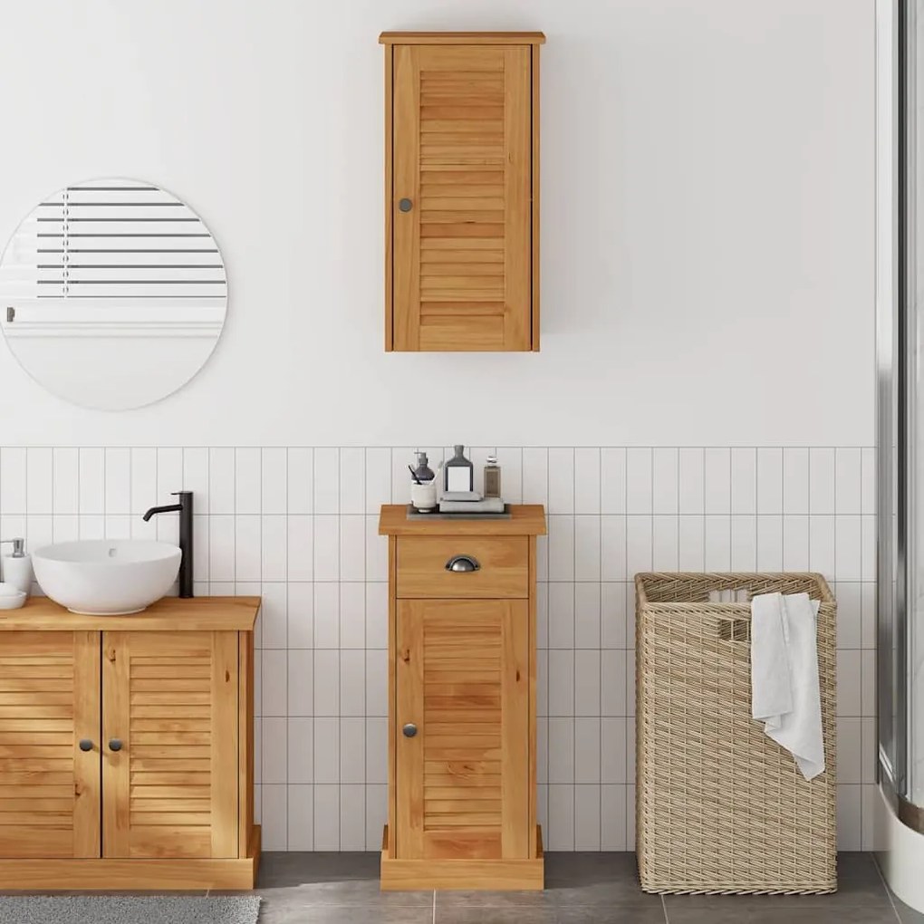 vidaXL Conjunto de Móveis para Banheiro 2 pcs Marrom e marrom mel