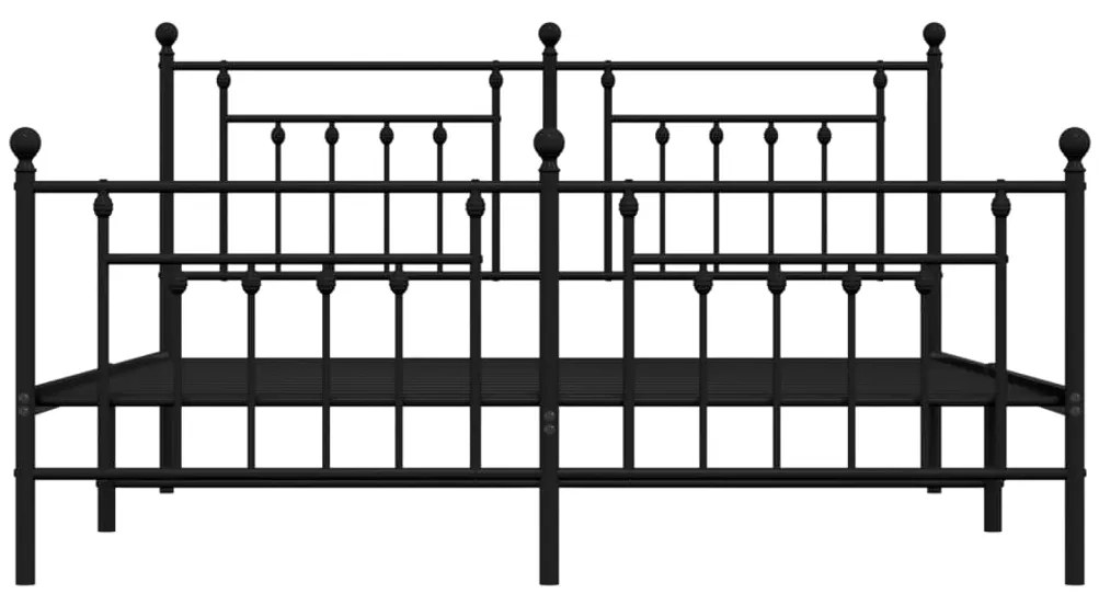Estrutura de cama sem colchão com pés 160x200 cm preto
