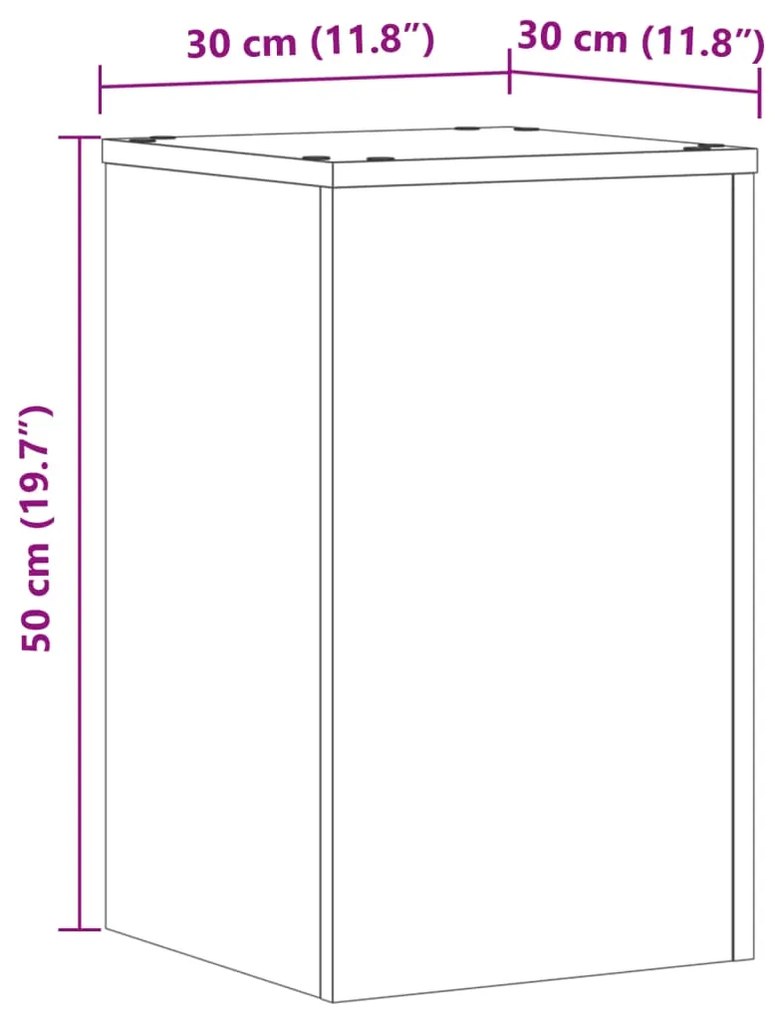 Suportes p/ plantas 2 pcs 30x30x50 cm derivados madeira branco