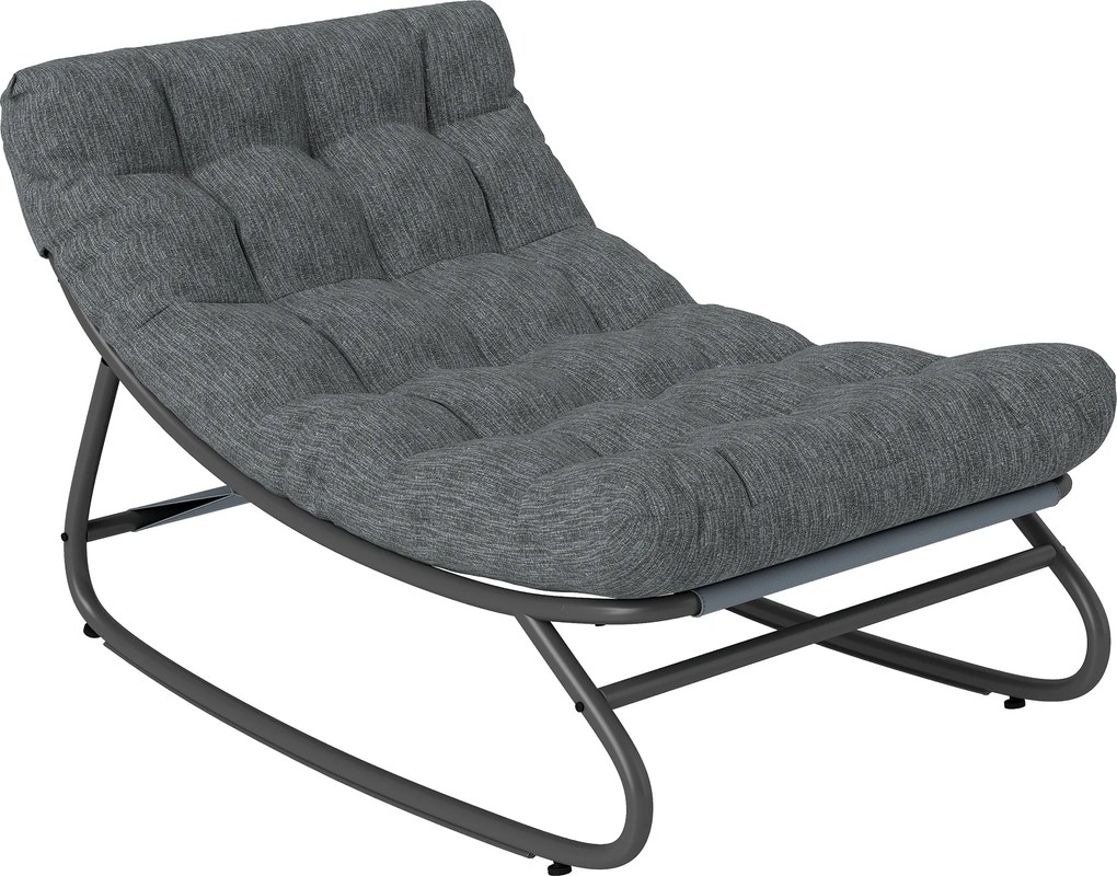 Outsunny Cadeira de balanço Poltrona de balanço com assento largo em malha almofada espessa 101 x 66 x 63 cm Cinza | Aosom Portugal