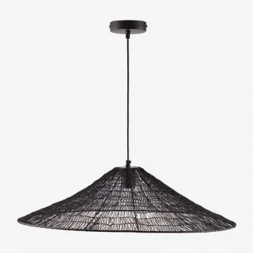 Candeeiro De Teto Em Ferro Benilde Ø65 Cm Preto - Sklum