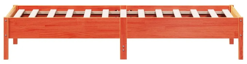 Cama sem colchão 90x200 cm pinho maciço castanho-mel