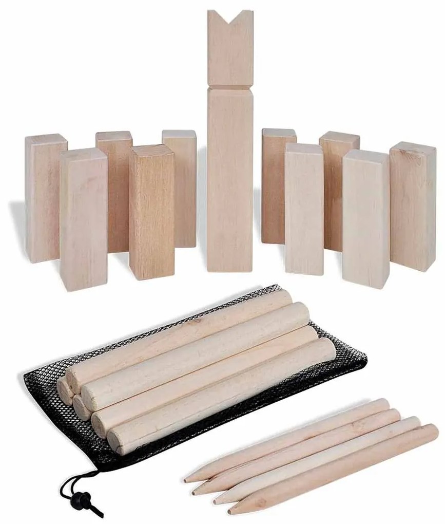 Conjunto de jogo Kubb madeira