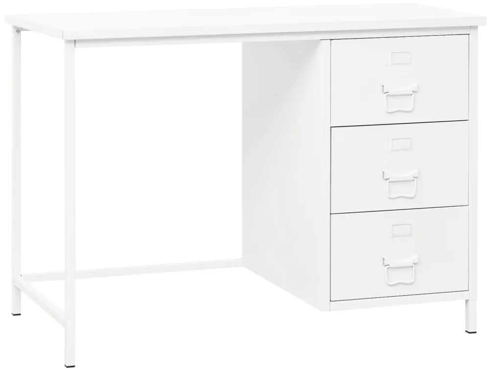 Secretária Industrial C/ Gavetas 105x52x75 cm Aço Branco