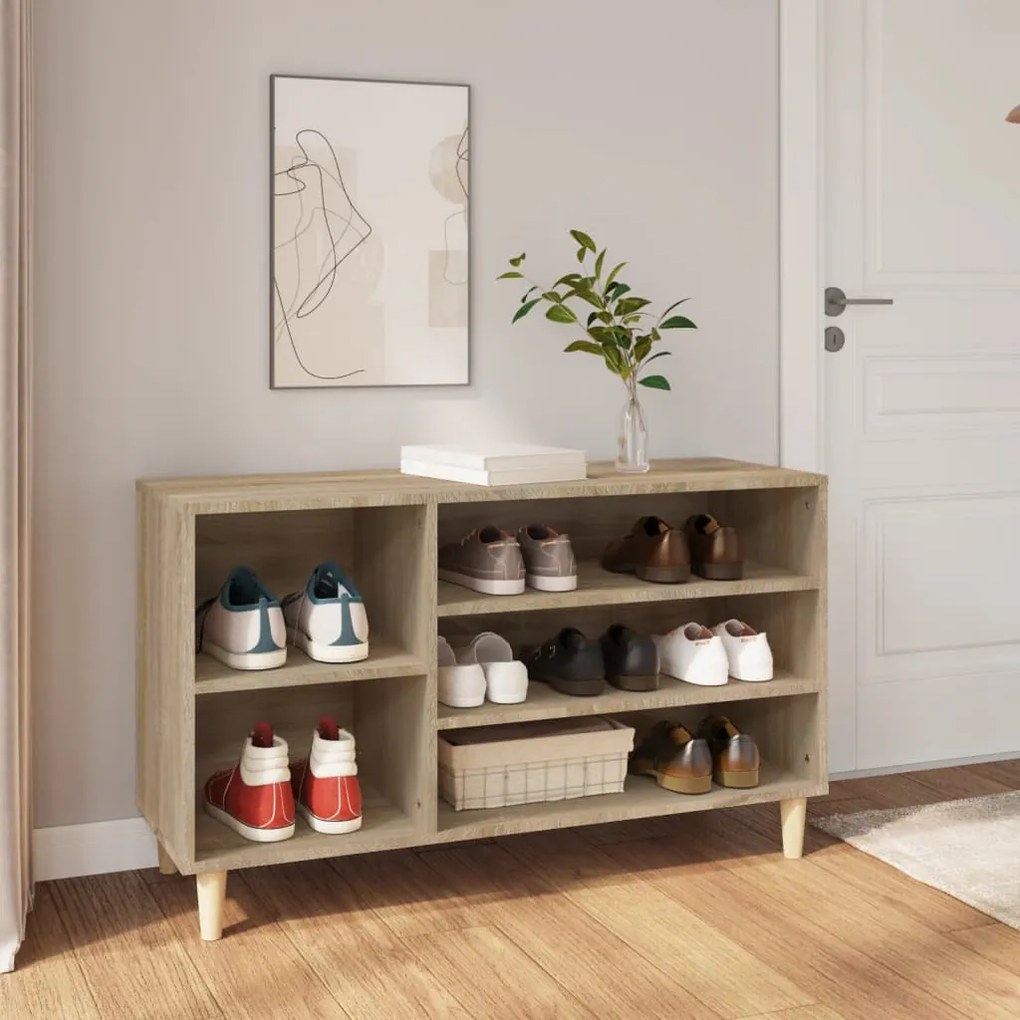 vidaXL Sapateira 102x36x60 cm derivados de madeira carvalho sonoma